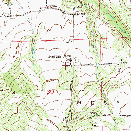 Topographic Map of Georgia Mesa School, CO