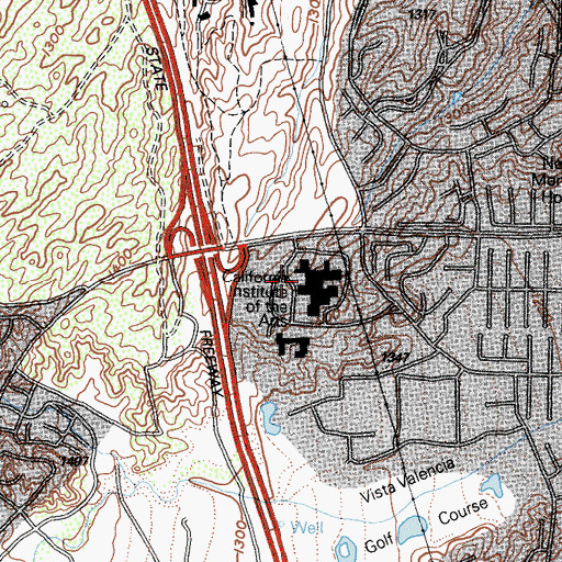Topographic Map of California Institute of the Arts, CA
