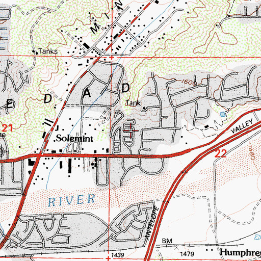 Topographic Map of Canyon Country Park, CA