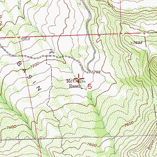 Topographic Map of McCall Ranch, CO