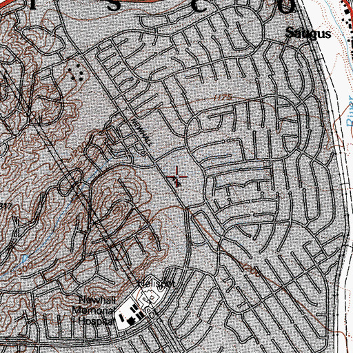 Topographic Map of Granary Square Shopping Center, CA