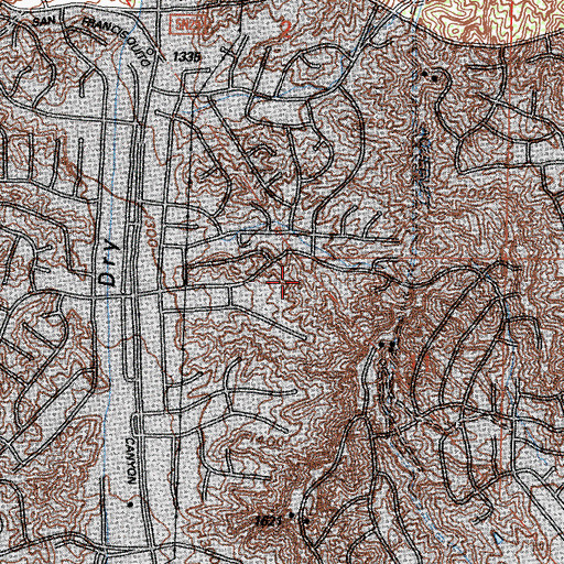 Topographic Map of James Foster Elementary School, CA