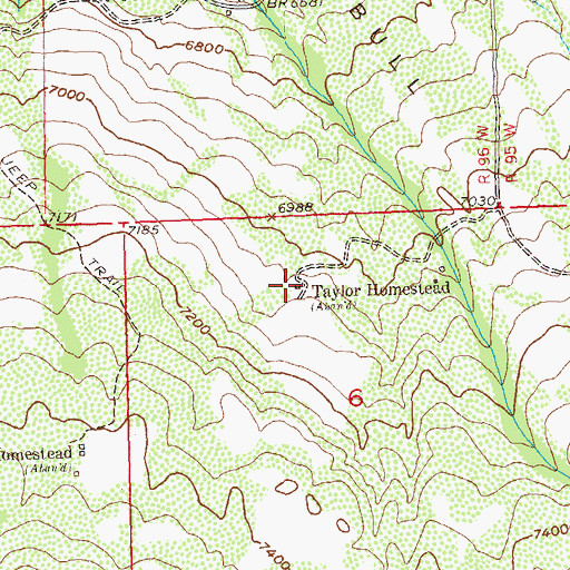 Topographic Map of Taylor Homestead, CO
