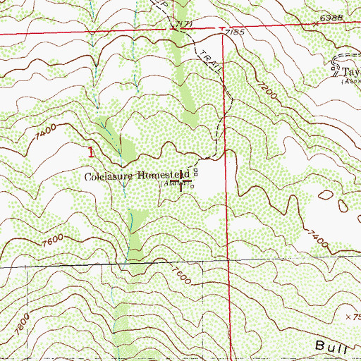 Topographic Map of Colclasure Homestead, CO