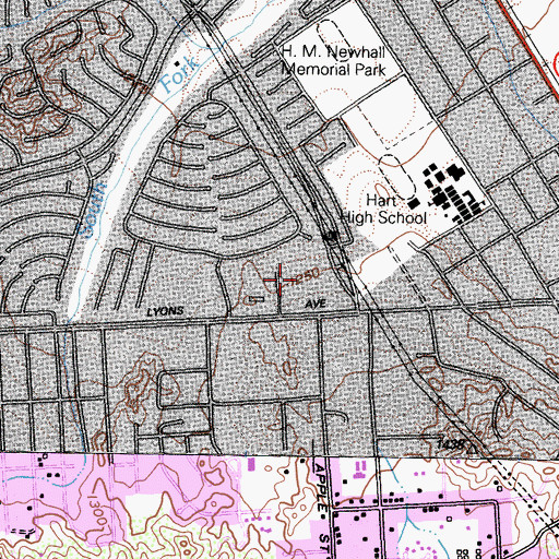Topographic Map of Old Orchard Shopping Center, CA