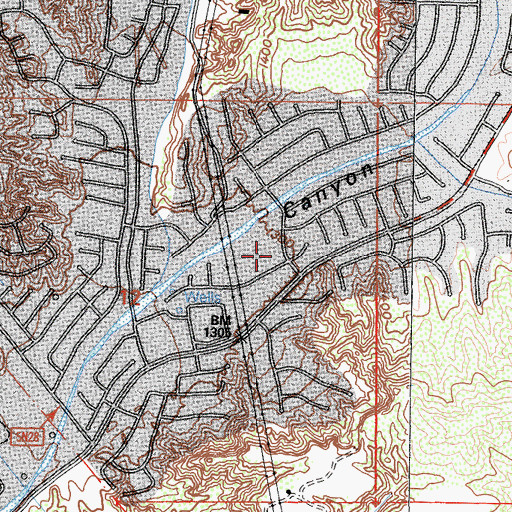 Topographic Map of Rosedell Elementary School, CA