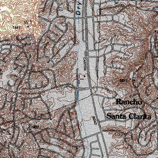 Topographic Map of Santa Clarita Elementary School, CA