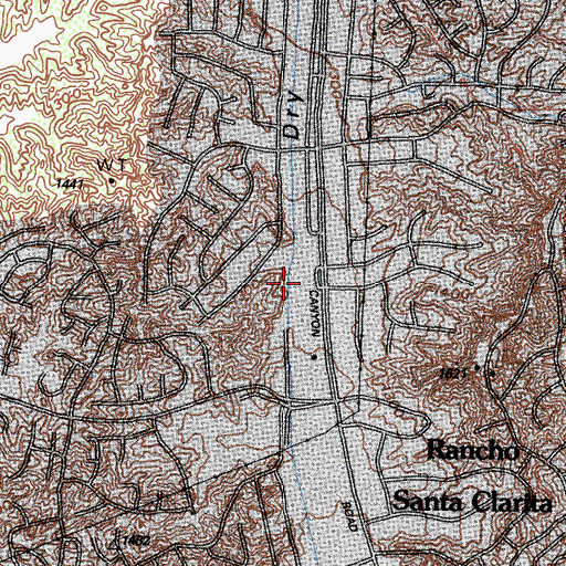Topographic Map of Santa Clarita Park, CA