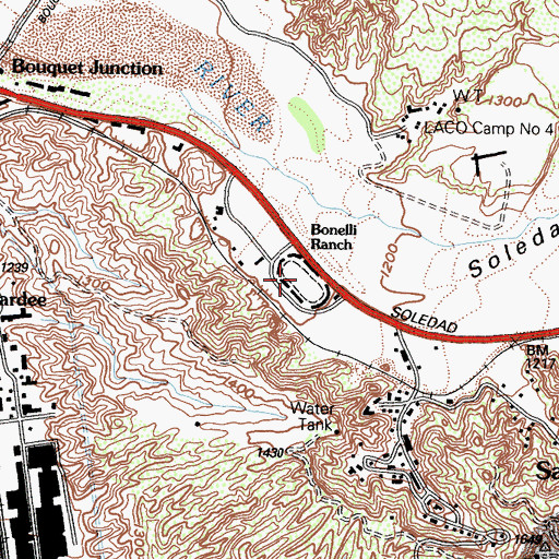 Topographic Map of Saugus Speedway, CA