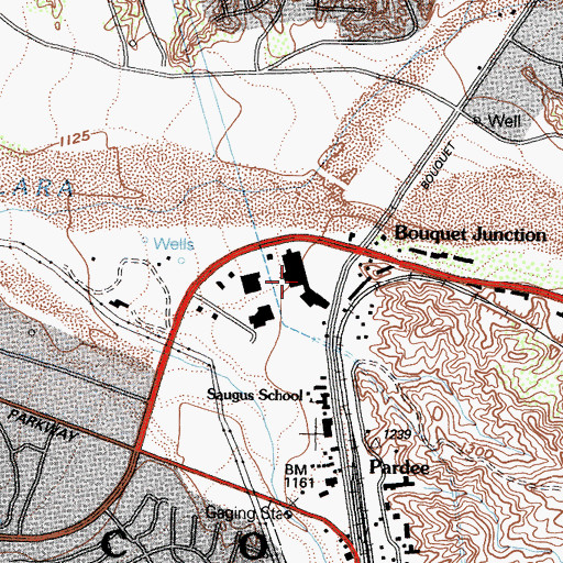 Topographic Map of Valencia Mart Shopping Center, CA