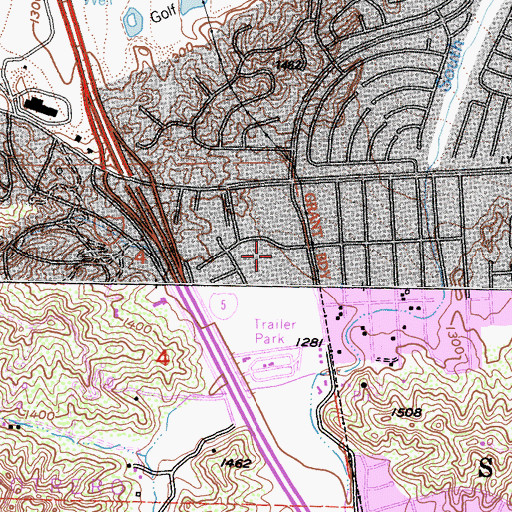 Topographic Map of Wiley Canyon Elementary School, CA