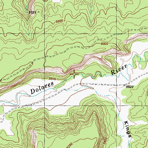 Topographic Map of Little Dolores River, CO