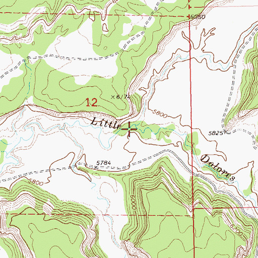 Topographic Map of Sieber Canyon, CO