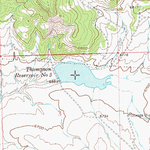 Topographic Map of Thompson Reservoir Number 3, CO