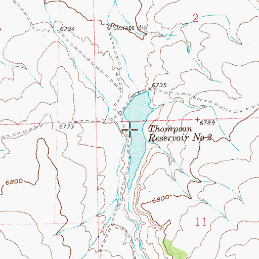 Topographic Map of Thompson Reservoir Number 2, CO