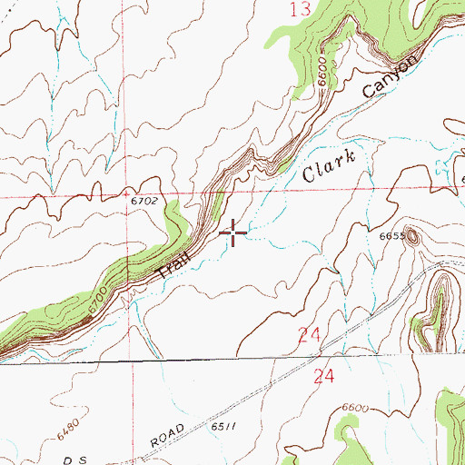 Topographic Map of Clark Wash, CO