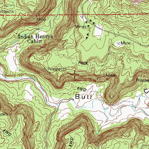 Topographic Map of Lucky Day Mine, CO