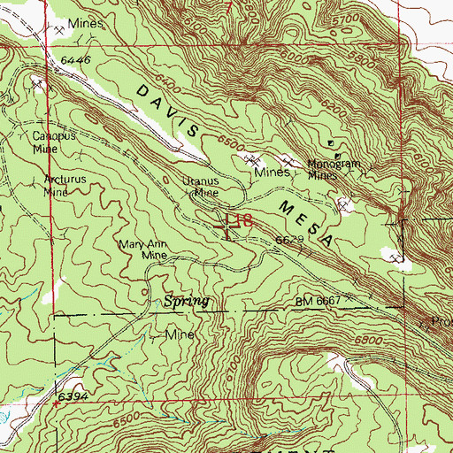 Topographic Map of Mary Ann Number Four Mine, CO