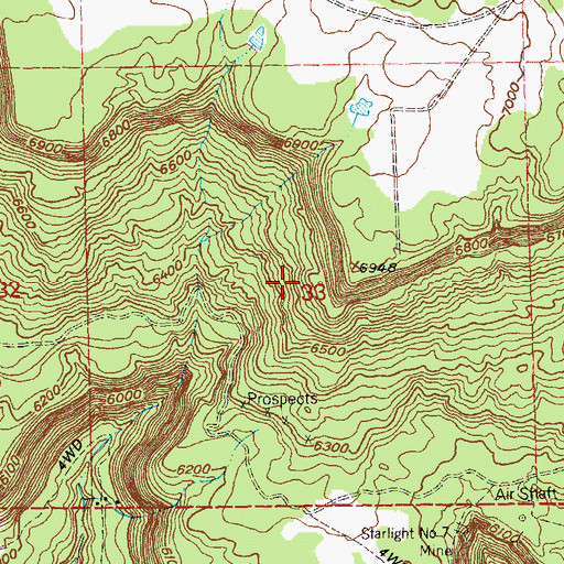Topographic Map of New Camp Bird Mine, CO