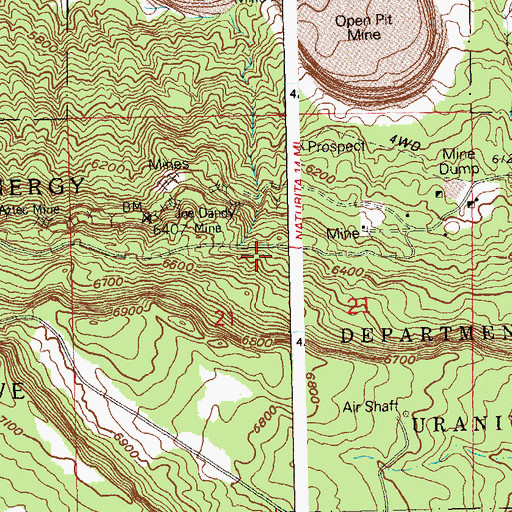 Topographic Map of Oversite Mine, CO