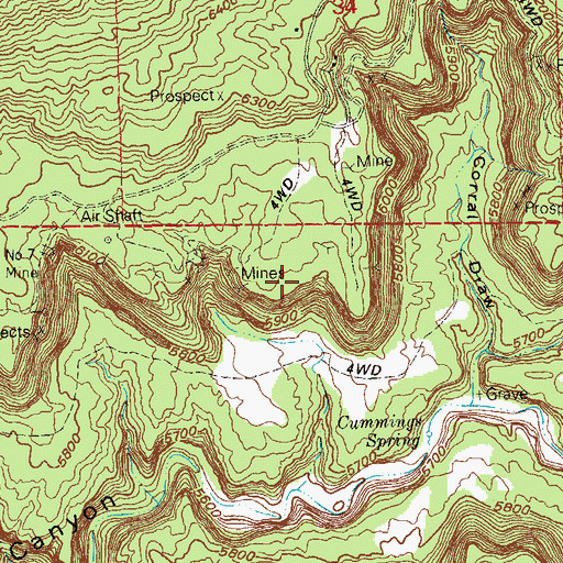 Topographic Map of Patty Number Five Mine, CO