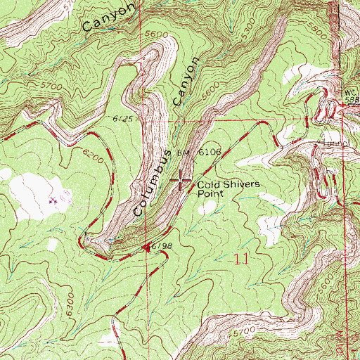 Topographic Map of Cold Shivers Point, CO