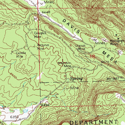 Topographic Map of Tango Mine, CO