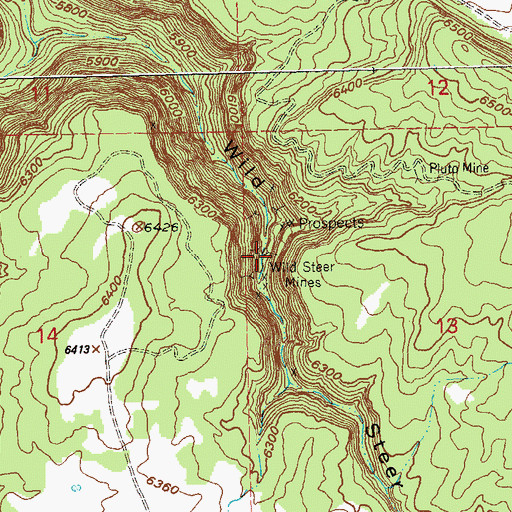 Topographic Map of Vaden View Mine, CO