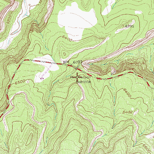Topographic Map of Red Canyon Overlook, CO