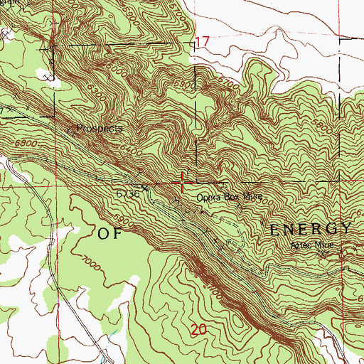 Topographic Map of Black Diamond Mine, CO