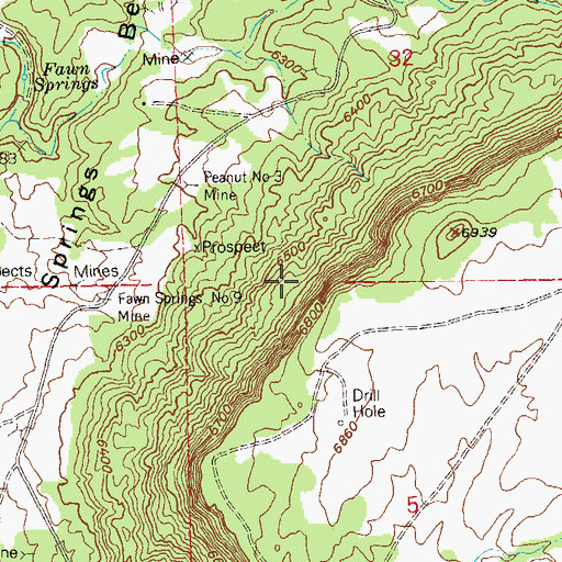 Topographic Map of Bob Number Seven Mine, CO