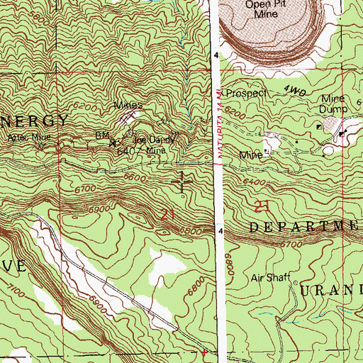 Topographic Map of Broker Mine, CO