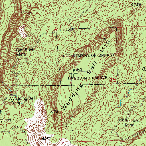 Topographic Map of Burro Point Mine, CO