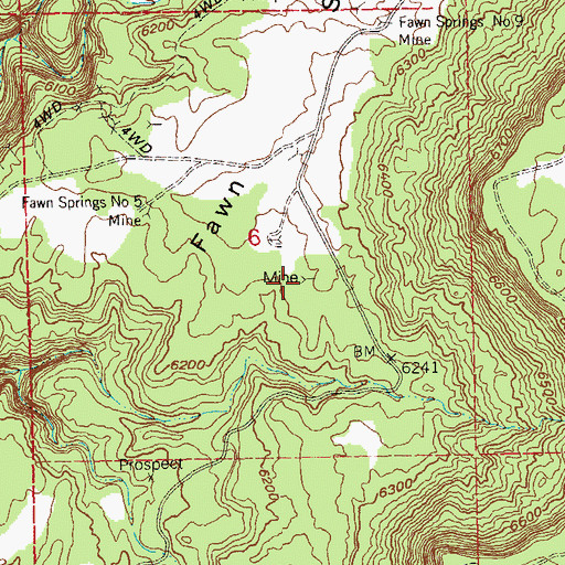 Topographic Map of Fawn Springs Number Fifteen Mine, CO