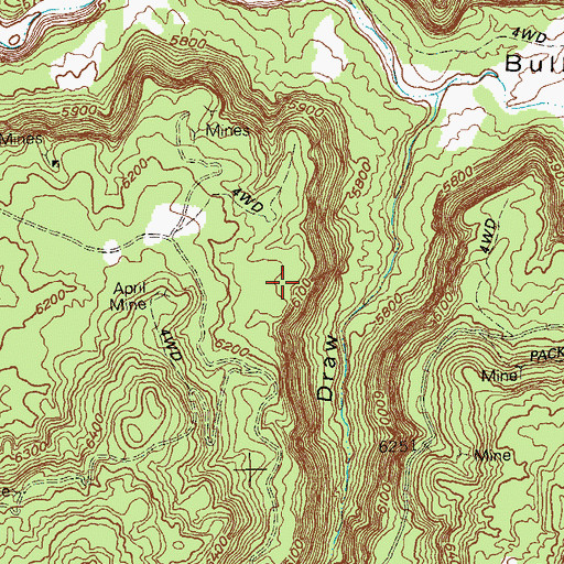 Topographic Map of Hobo Mine, CO