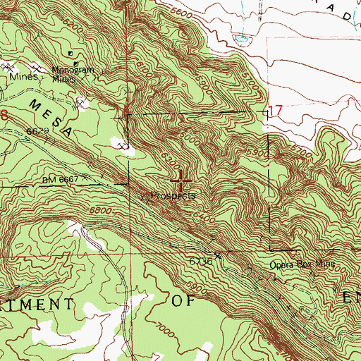 Topographic Map of Iola Mine, CO
