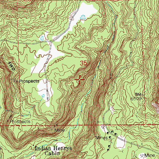 Topographic Map of North Side Mines, CO