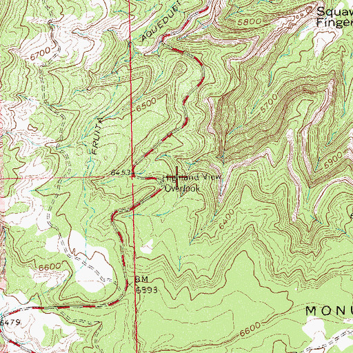 Topographic Map of Highland View Overlook, CO
