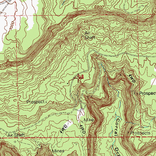 Topographic Map of Pickett Corral Number Two Mine, CO
