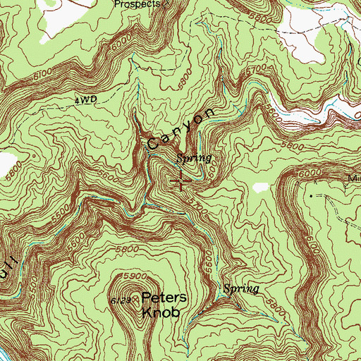 Topographic Map of Pion Mine, CO