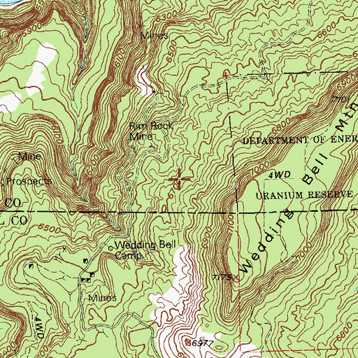 Topographic Map of Radium Hill Number Twenty-two Mine, CO