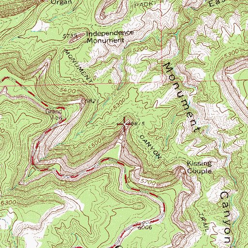 Topographic Map of Kissing Couple, CO