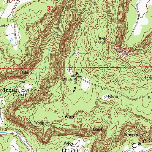 Topographic Map of Rim Rock Blues Number Two North Mine, CO