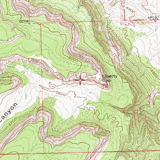 Topographic Map of Liberty Cap, CO