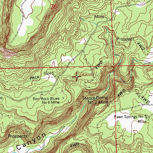 Topographic Map of Rim Rock Blues Number Seventeen Mine, CO