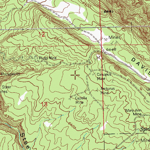 Topographic Map of Sirius Mine, CO
