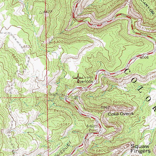 Topographic Map of Coke Ovens Overlook, CO