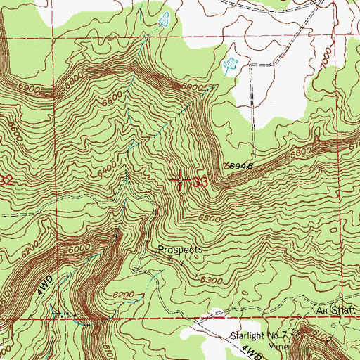Topographic Map of Sunrise Number Four Mine, CO