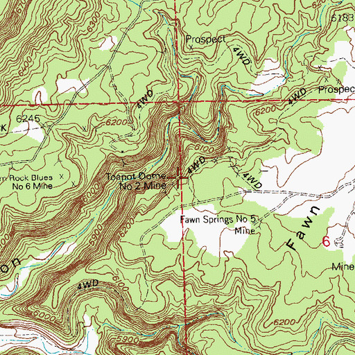 Topographic Map of Townsite Mine, CO