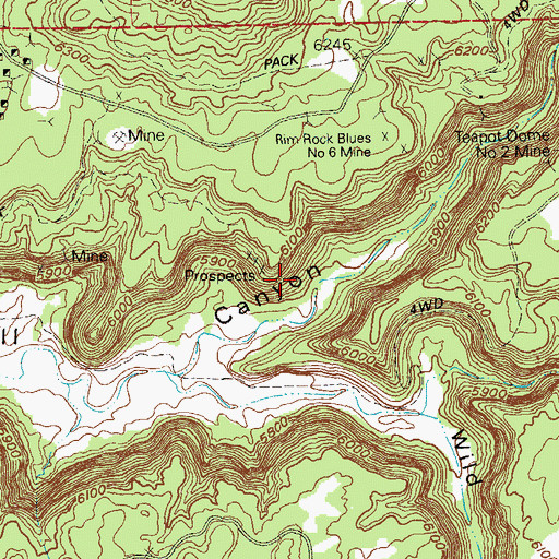 Topographic Map of Venture Mine, CO